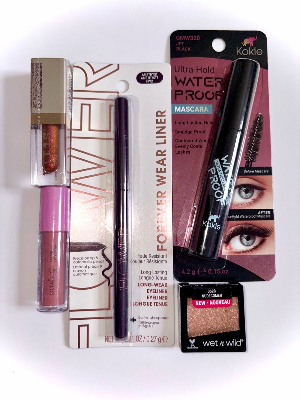 5 PC Romantic Look Makeup Bundle: Stila, Ulta, Flower, WnW & Kokie NEW